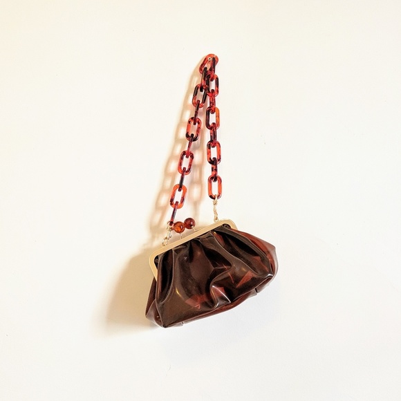 Zara Handbags - Zara trendy clear PVC tortoiseshell chain bag